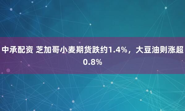 中承配资 芝加哥小麦期货跌约1.4%，大豆油则涨超0.8%