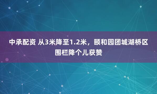 中承配资 从3米降至1.2米，颐和园团城湖桥区围栏降个儿获赞