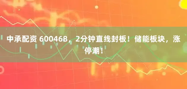 中承配资 600468，2分钟直线封板！储能板块，涨停潮！